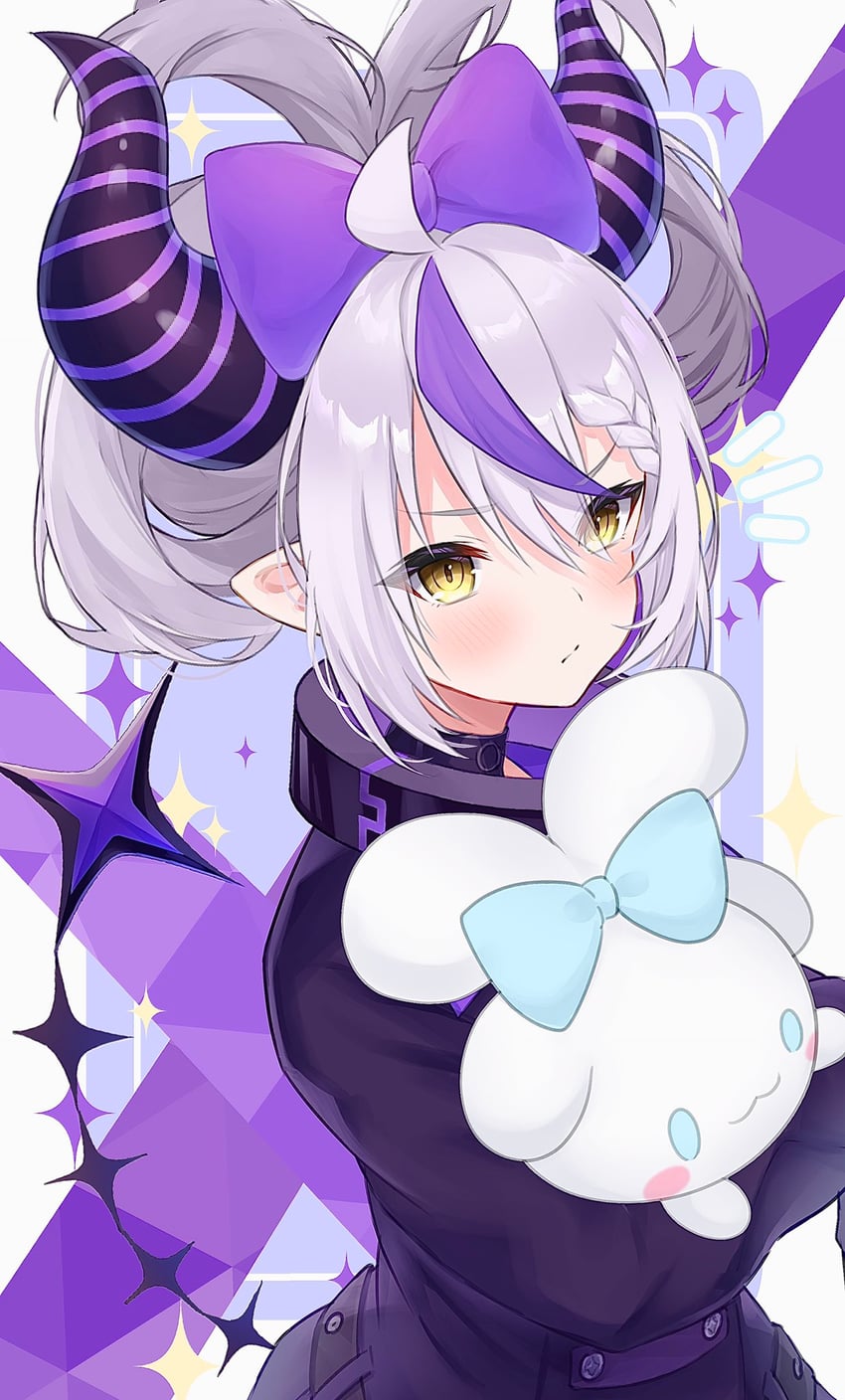 la+ darknesss and cinnamoroll (hololive and 2 more) drawn by haru_(re_ilust)