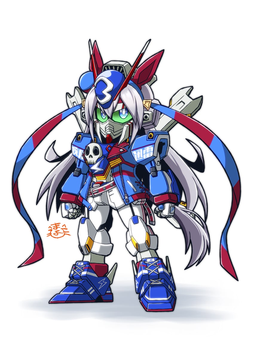 tamamo cross and crossbone gundam x-3 (umamusume and 3 more) drawn by mayohi_neko