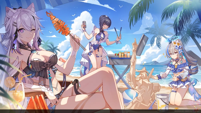 kiana kaslana, raiden mei, bronya zaychik, and arahato (honkai and 1 more)