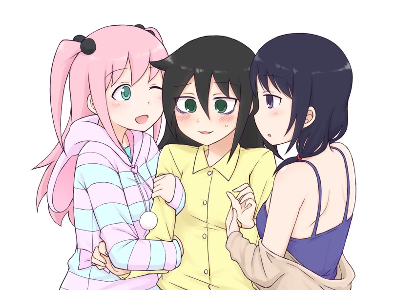 kuroki tomoko, tamura yuri, and nemoto hina (watashi ga motenai no wa dou kangaetemo omaera ga warui!) drawn by mohya
