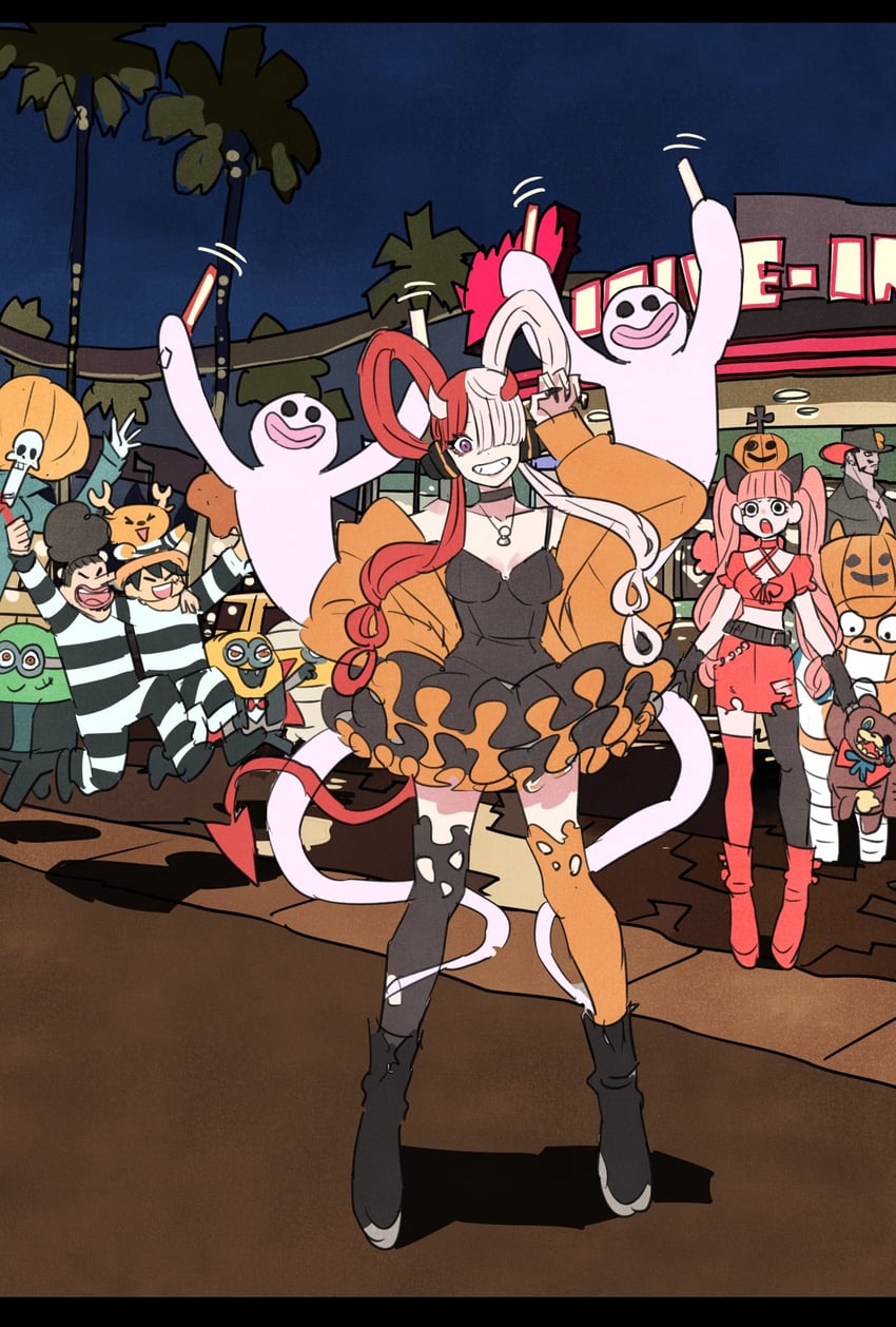 monkey d. luffy, tony tony chopper, usopp, perona, uta, and 4 more (one piece and 1 more) drawn by takeuchi_ryousuke