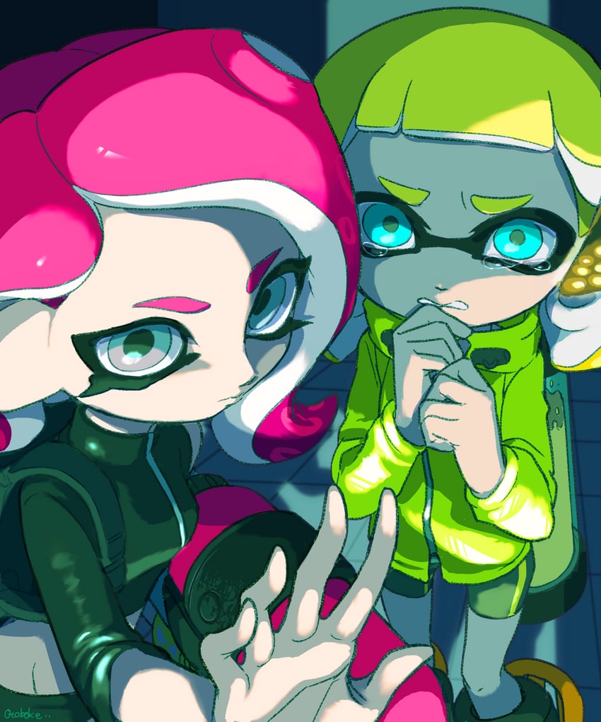 agent 8 and agent 4 (splatoon and 2 more) drawn by otoboke-san