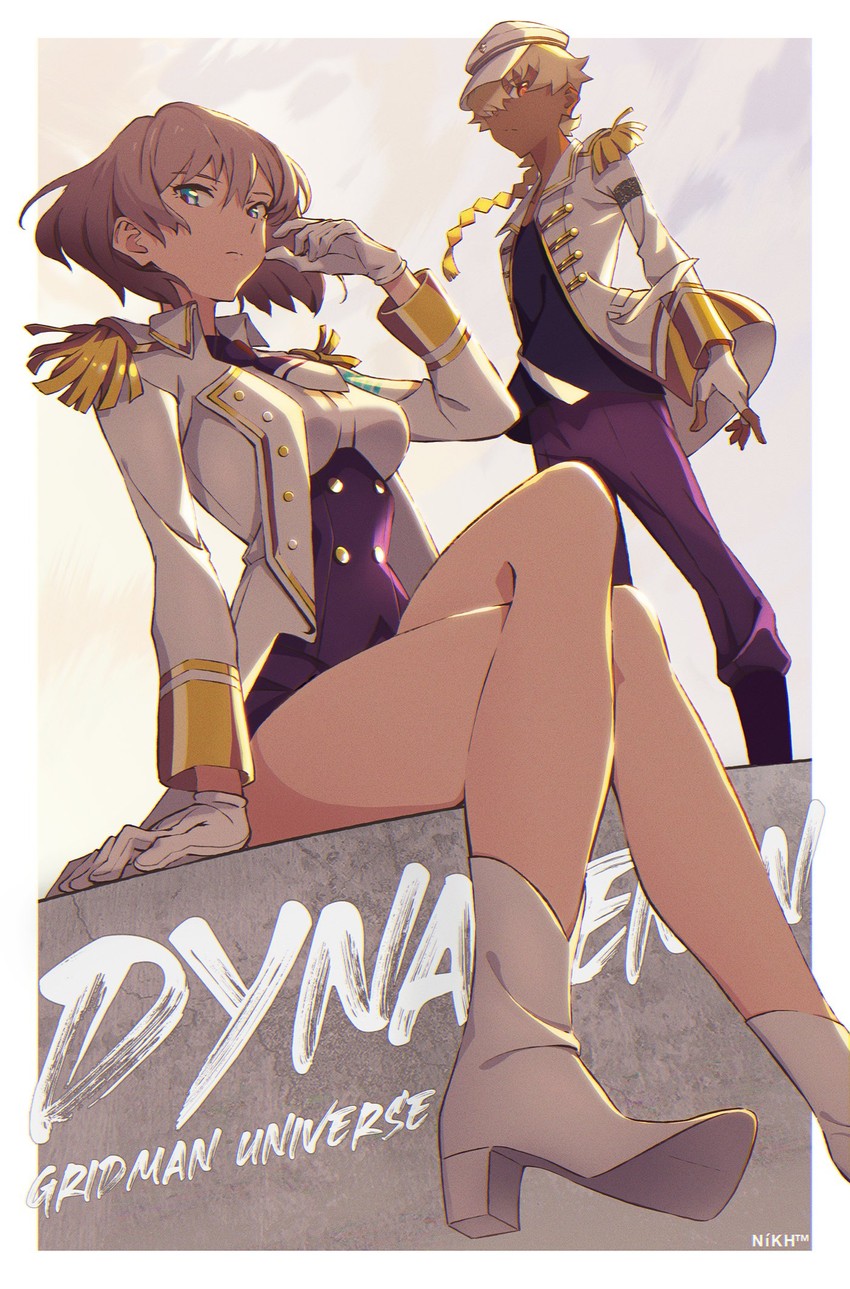 mujina and sizumu (gridman universe and 1 more) drawn by nikh