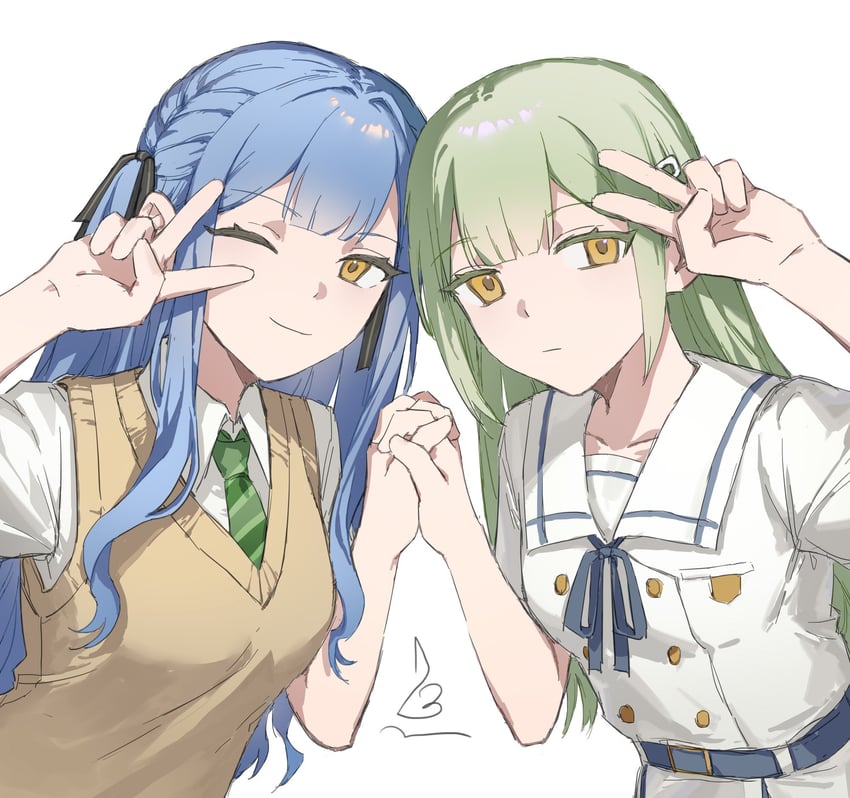 togawa sakiko and wakaba mutsumi (bang dream! and 1 more) drawn by zx277x