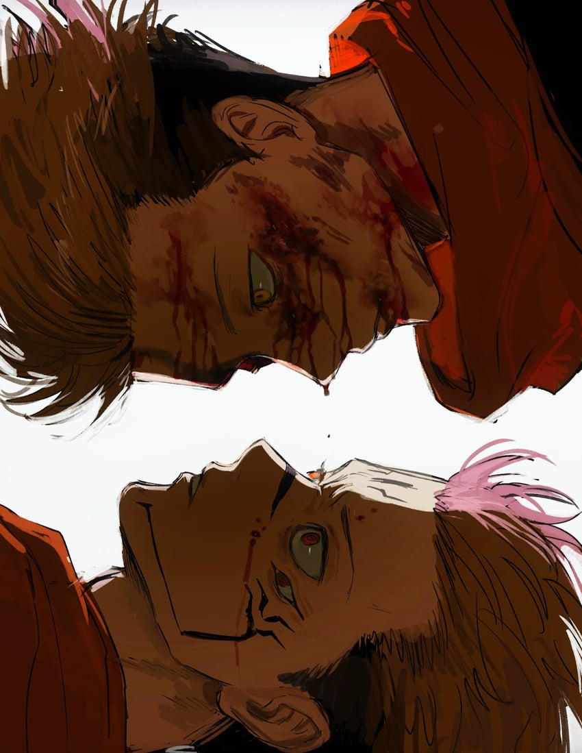 itadori yuuji and ryoumen sukuna (jujutsu kaisen) drawn by fallsoki