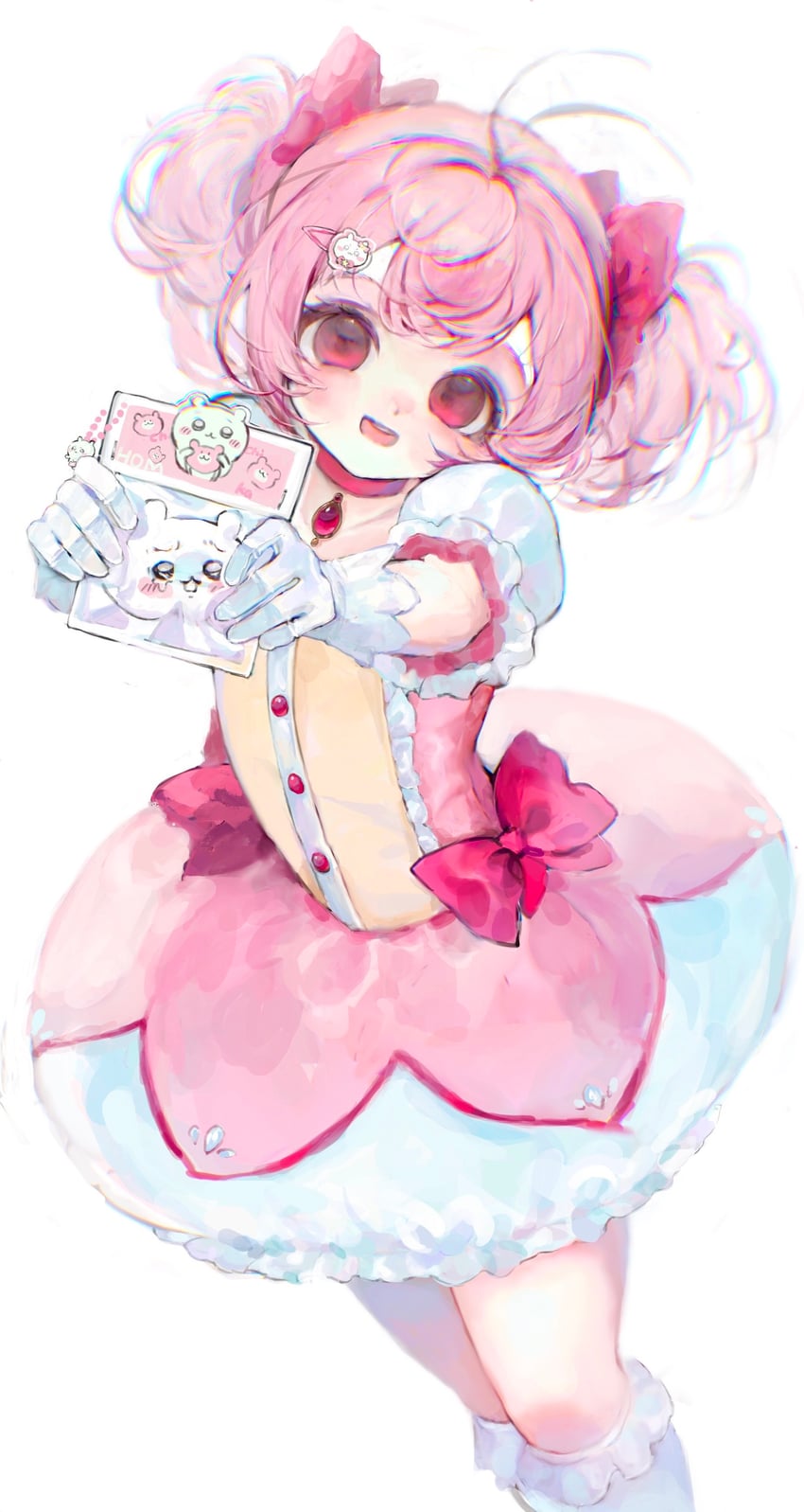 kaname madoka and chiikawa (mahou shoujo madoka magica and 1 more) drawn by ruffian439