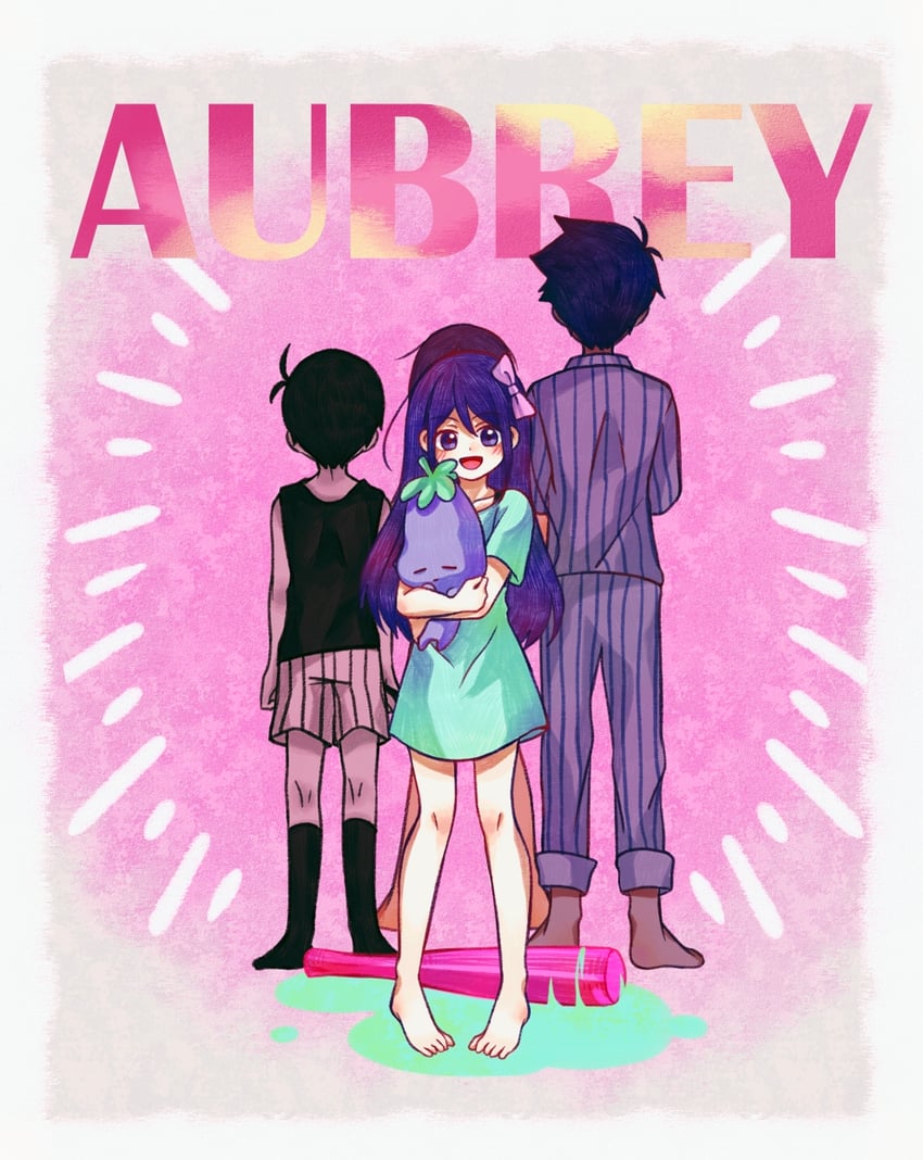 omori, aubrey, kel, hero, and mr. plantegg (omori) drawn by linglanjunying