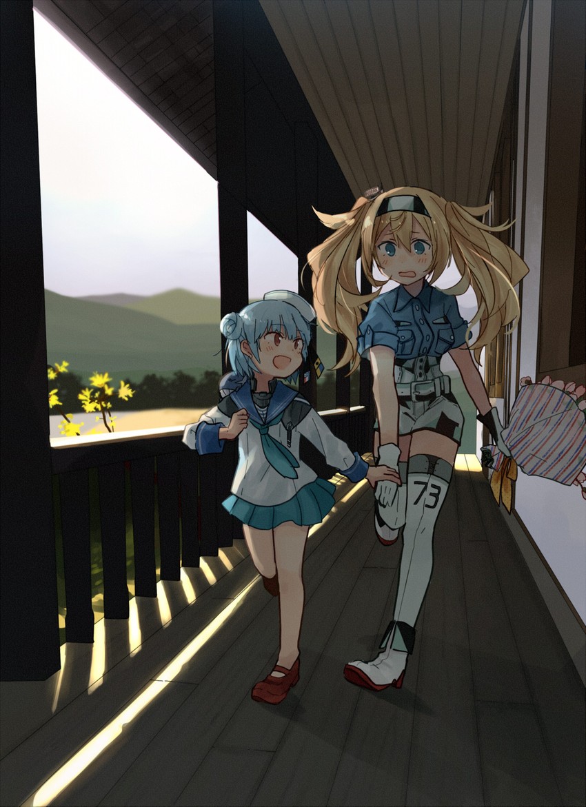 gambier bay and samuel b. roberts (kantai collection) drawn by annin_musou