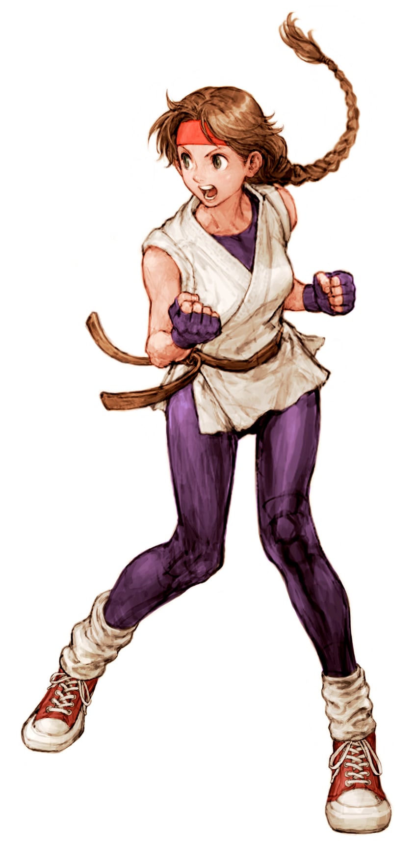 yuri sakazaki (the king of fighters and 2 more) drawn by nishimura_kinu