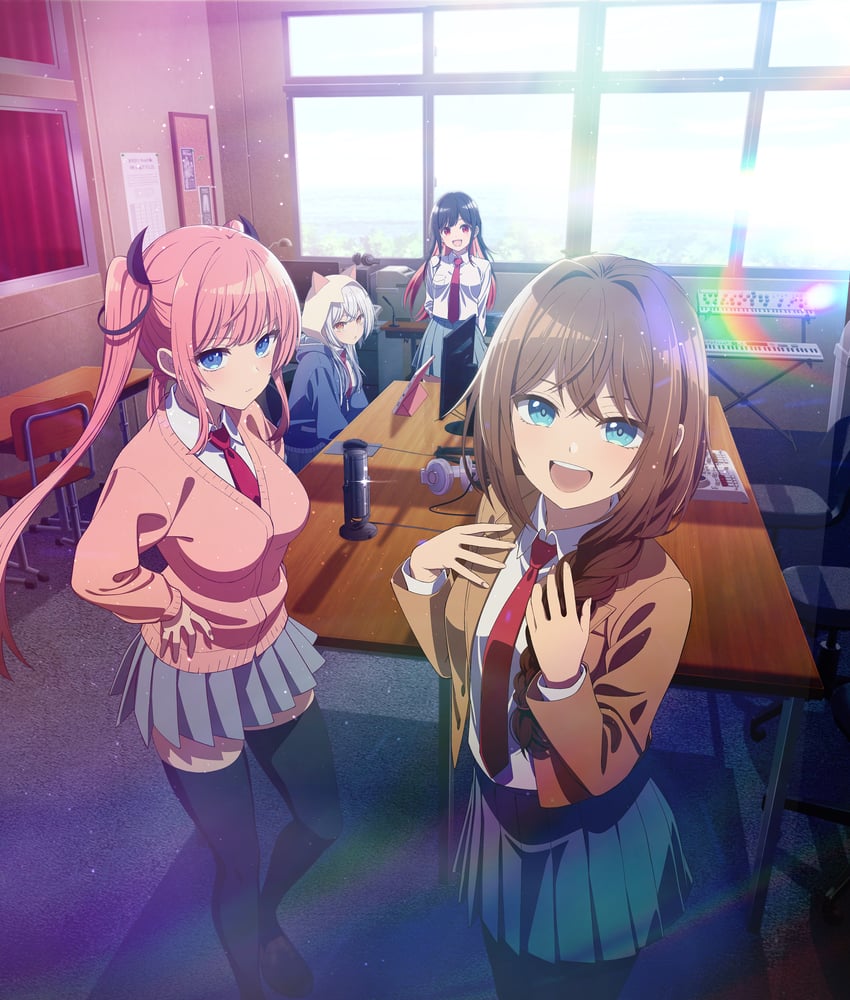inohana rikka, uzuki shinobu, himekawa nene, and kirino iko (mayonaka heart tune)