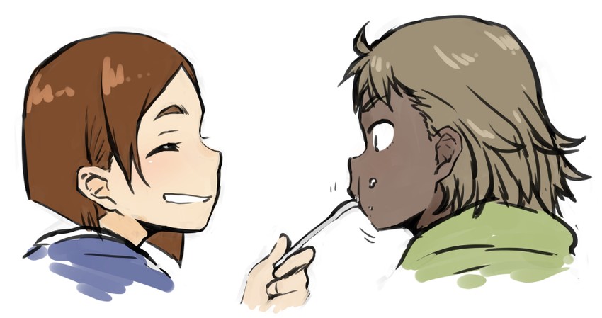 mizusaki tsubame and doumeki parker (eizouken ni wa te wo dasu na!) drawn by henriiku_(ahemaru)
