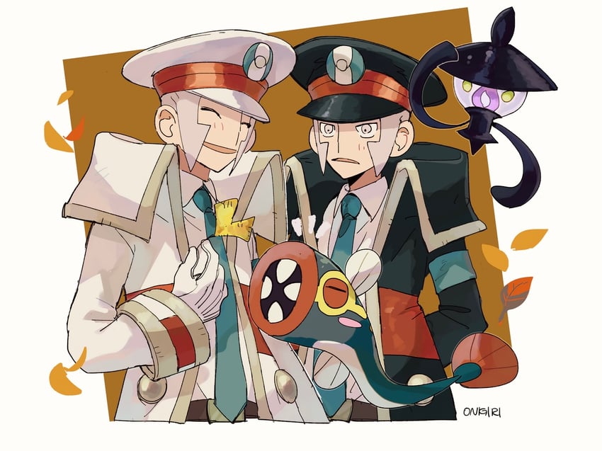 ingo, emmet, lampent, and eelektrik (pokemon and 1 more) drawn by onigiri_(ahku5522)