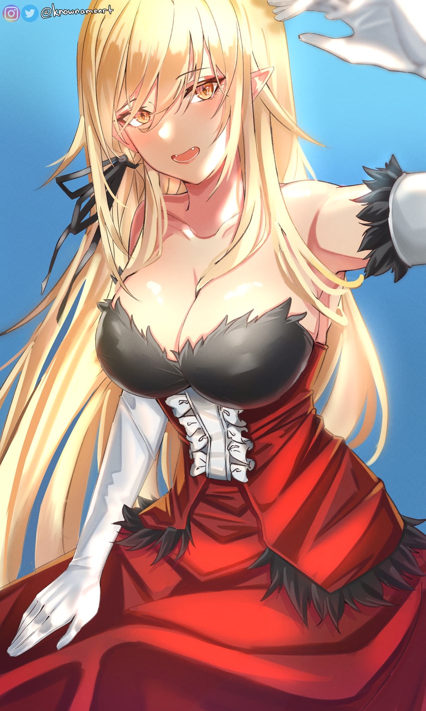 oshino shinobu and kiss-shot acerola-orion heart-under-blade (monogatari) drawn by knowname