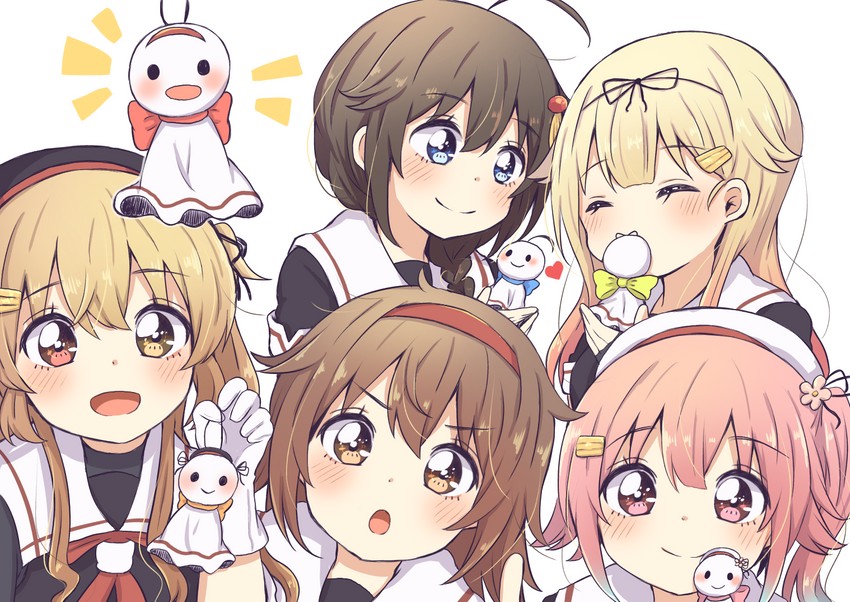 shigure, yuudachi, shigure kai ni, yuudachi kai ni, murasame, and 4 more (kantai collection) drawn by ren_kun