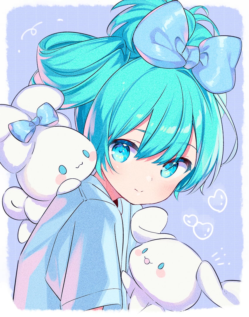 hatsune miku, cinnamoroll, and cinnamiku (vocaloid and 2 more) drawn by kiya_machi