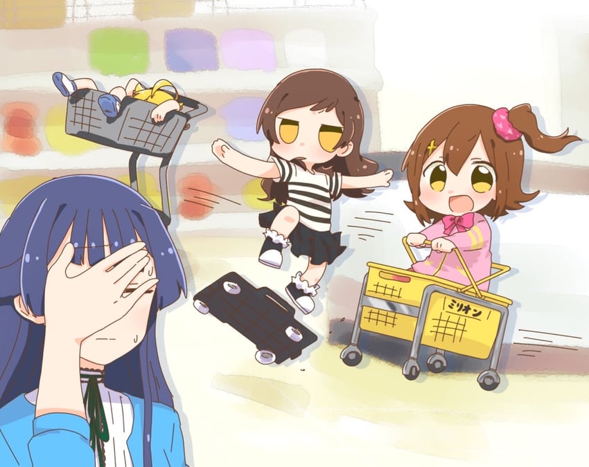 kitazawa shiho, mogami shizuka, ibuki tsubasa, and kasuga mirai (idolmaster and 1 more) drawn by hutaba