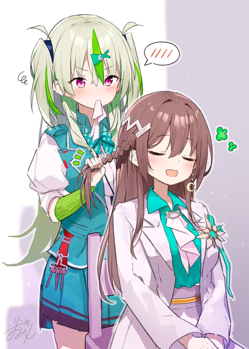 ooshima isuzu and ooshima ichiko (heaven burns red) drawn by rinki_oohen