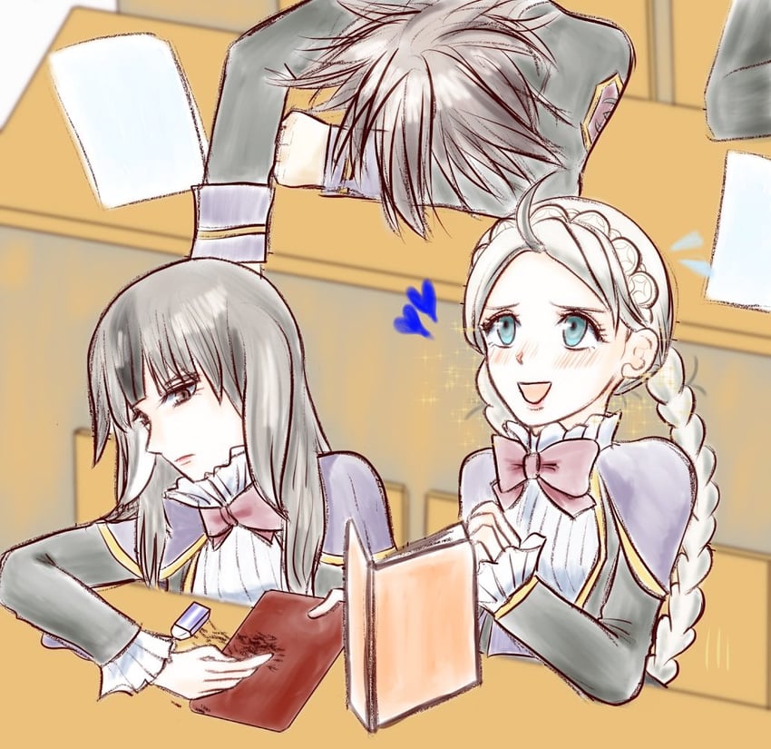 nina, velouria, and dwyer (fire emblem and 1 more) drawn by febakkari