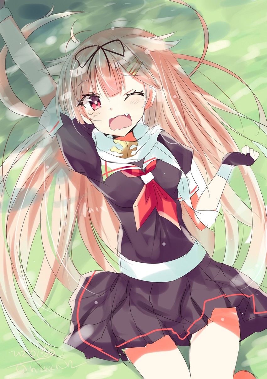 yuudachi and yuudachi kai ni (kantai collection) drawn by hizaka