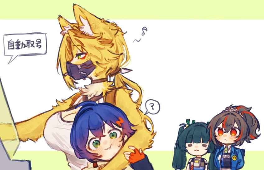 belle, zhu yuan, qingyi, and pulchra fellini (zenless zone zero) drawn by siiaka023