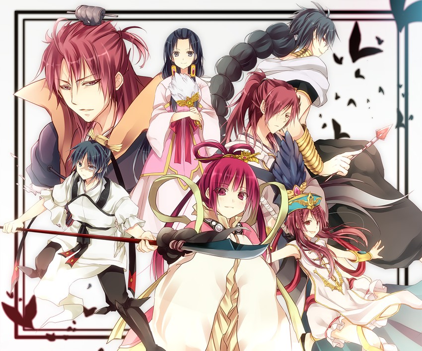 judal, ren kougyoku, ren hakuryuu, ren hakuei, ren kouha, and 2 more (magi the labyrinth of magic) drawn by mizuki_hau