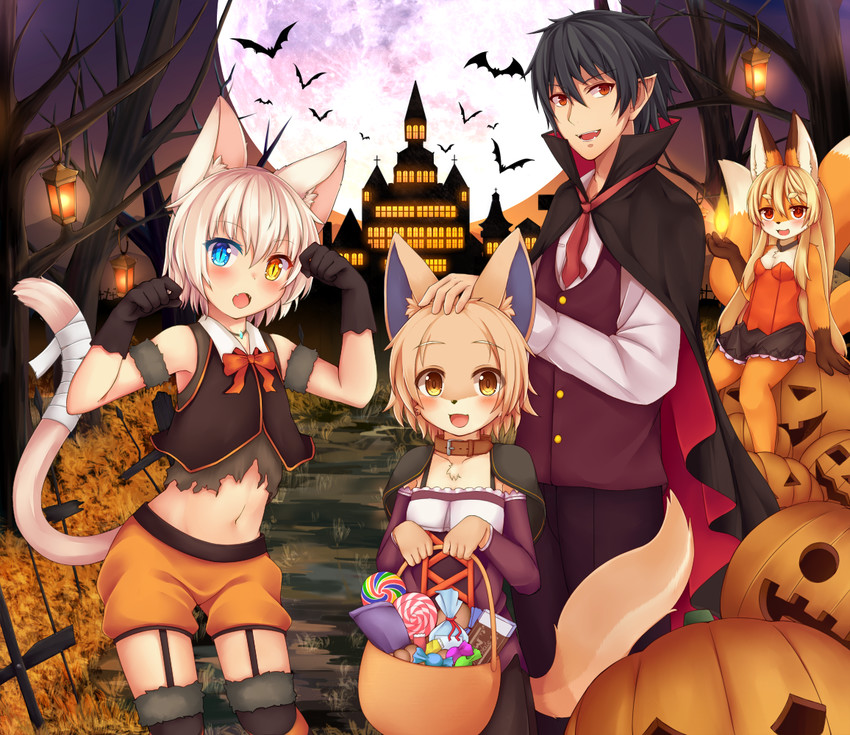 koko, shiro, and leonor (original) drawn by kida_kuro_mu