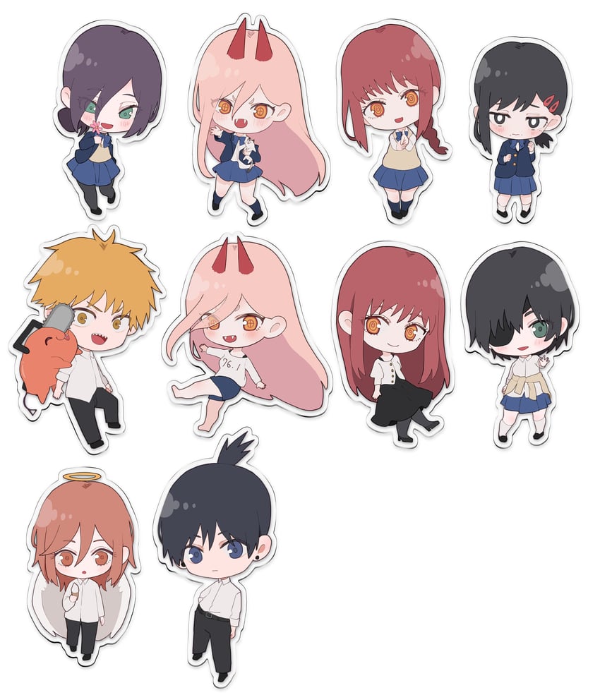 makima, power, denji, reze, higashiyama kobeni, and 5 more (chainsaw man) drawn by kotochi_re