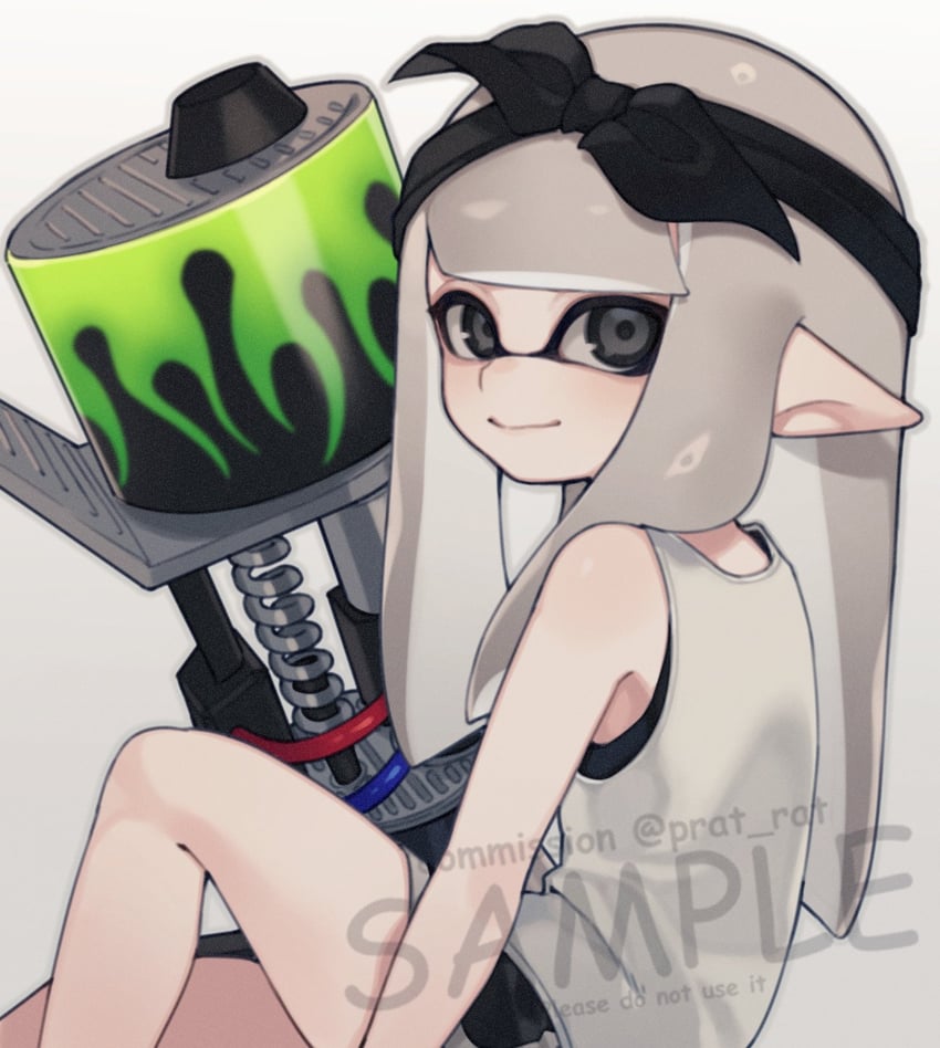 inkling player character and inkling girl (splatoon) drawn by prat_rat