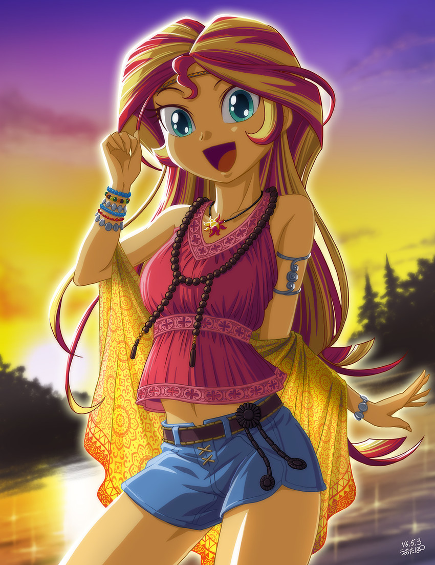 sunset shimmer (my little pony and 2 more) drawn by uotapo