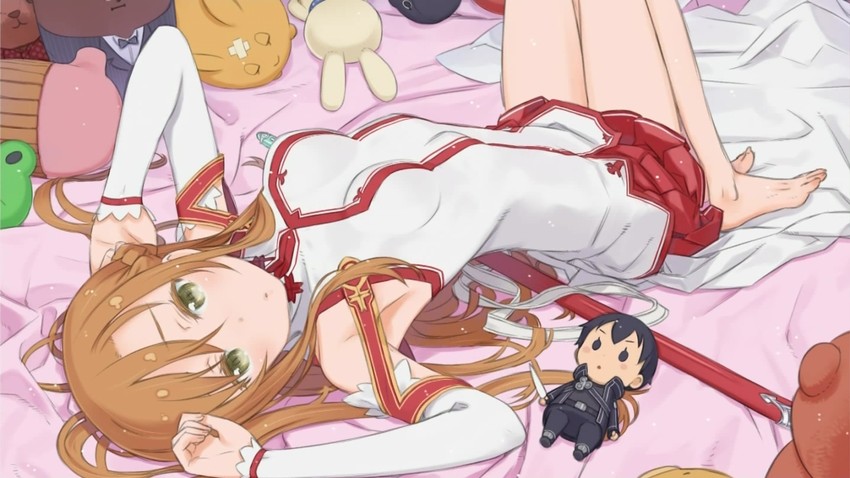 asuna and kirito (sword art online) drawn by kuroboshi_kouhaku