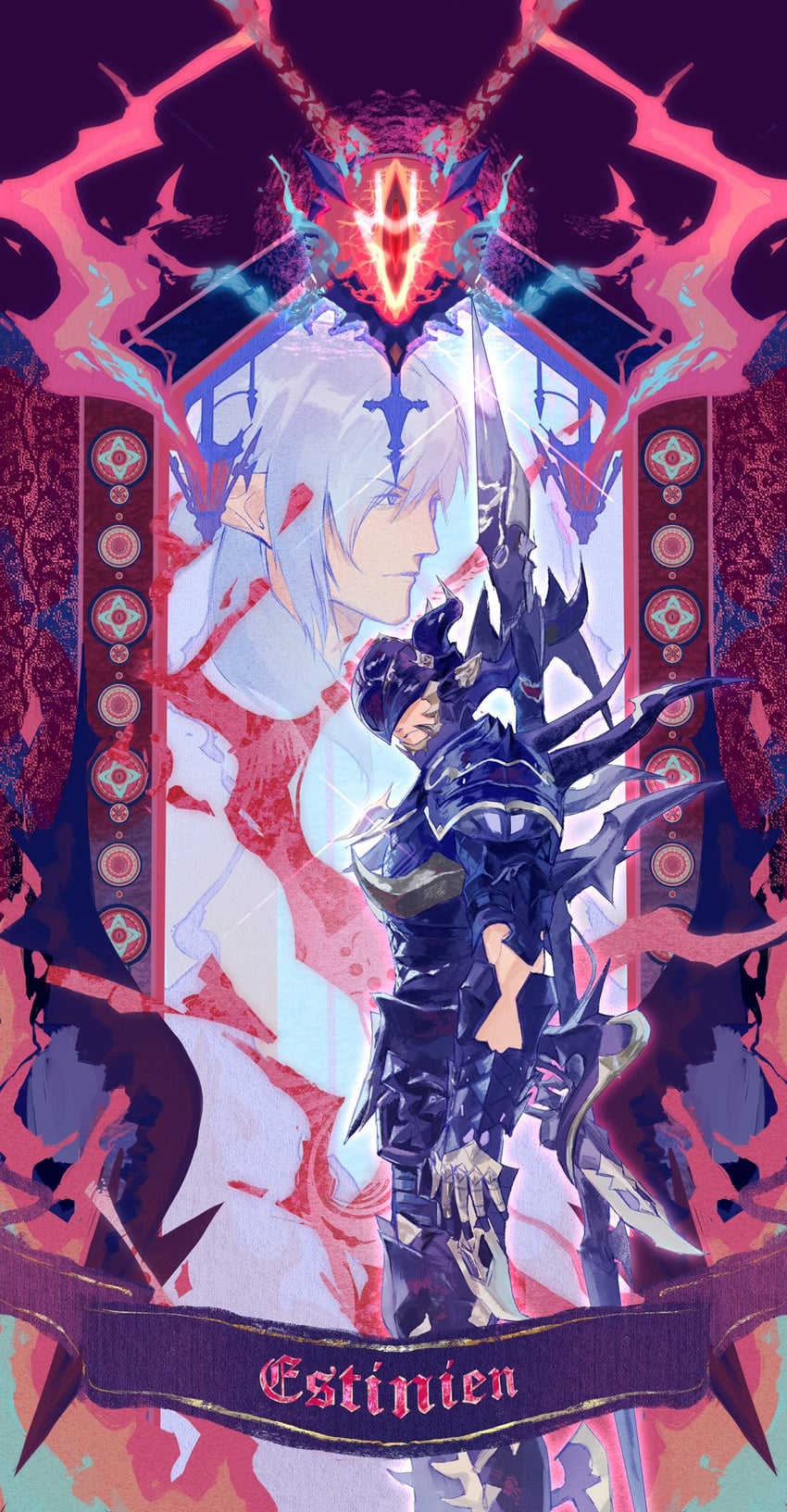 dragoon and estinien varlineau (final fantasy and 1 more) drawn by szentnsidona