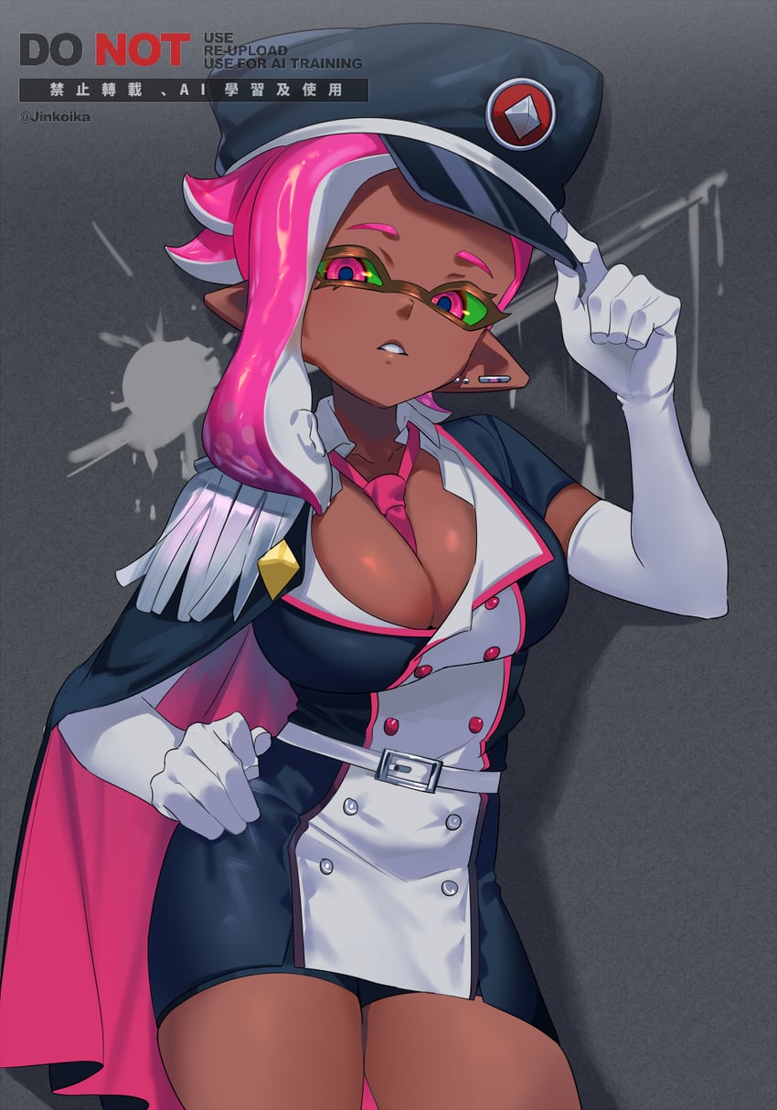 inkling player character and inkling girl (splatoon) drawn by jinkoika