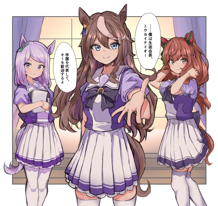 mejiro mcqueen, tokai teio, and nice nature (umamusume) drawn by momonosuke_(u-ma991028)