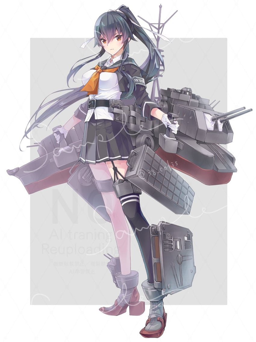 yahagi and yahagi kai ni (kantai collection) drawn by colis