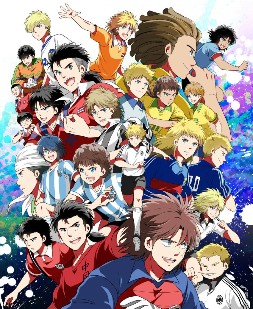 juan diaz, karl-heinz schneider, alan pascal, deuter muller, carlos santana, and 19 more (captain tsubasa) drawn by hiro_(minorstar)