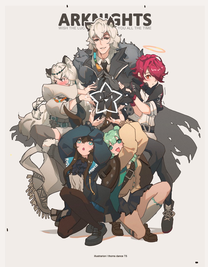 amiya, exusiai, pramanix, silverash, and istina (arknights) drawn by ibara_dance