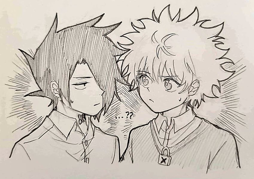 killua zoldyck, ray, and ise mariya (hunter x hunter and 1 more) drawn by hamm_burger