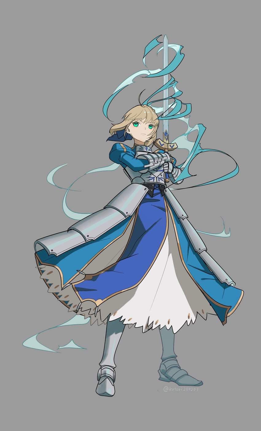 artoria pendragon and saber (fate and 1 more) drawn by kotori200201
