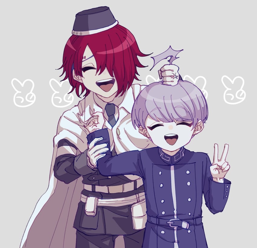 yuma kokohead and yomi hellsmile (master detective archives: rain code) drawn by hong_(beniimo_hnkn)