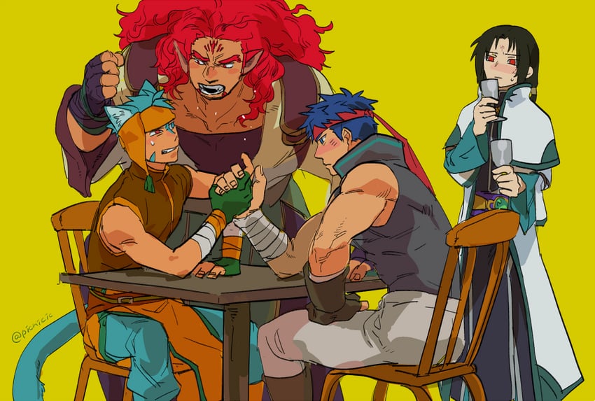 ike, soren, ranulf, and skrimir (fire emblem and 1 more) drawn by picnicic