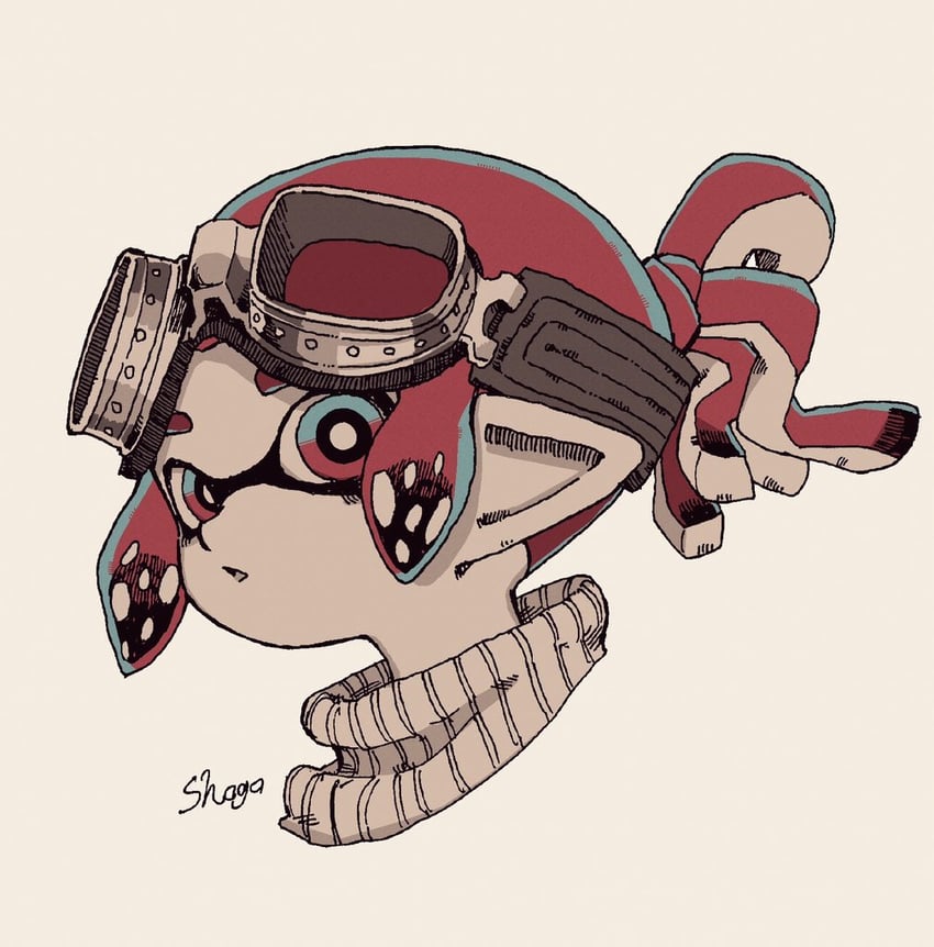 inkling player character and inkling girl (splatoon and 1 more) drawn by shogo_(shogo70449442)