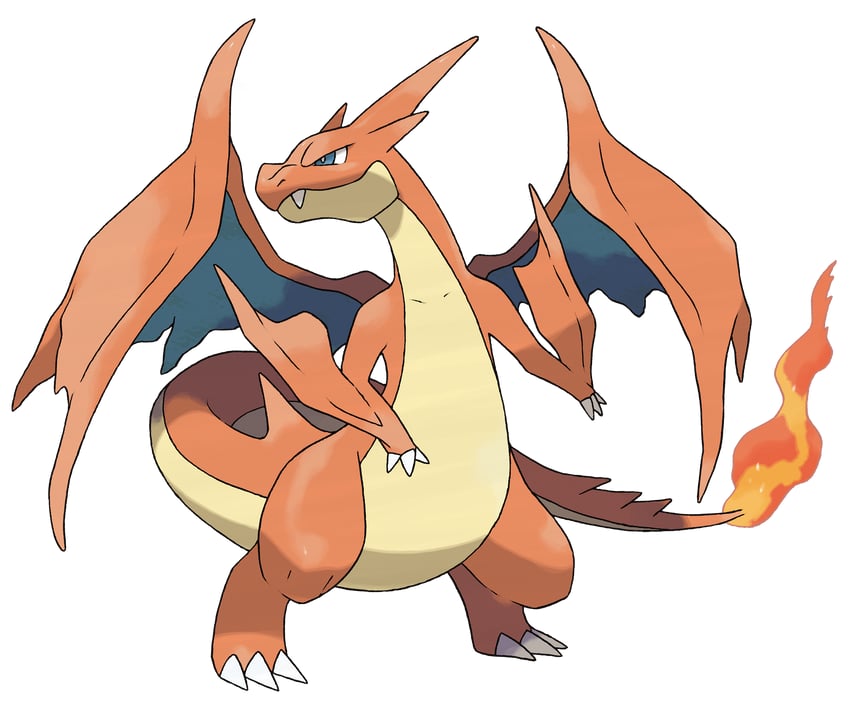 charizard and mega charizard y (pokemon and 1 more) drawn by sugimori_ken