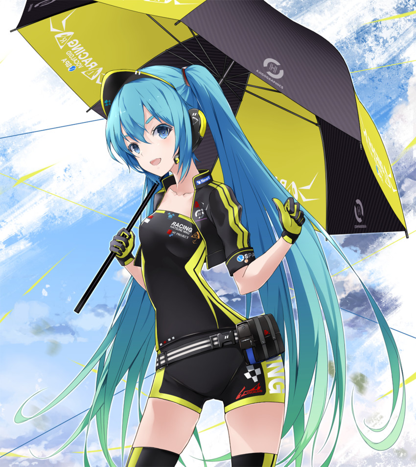 hatsune miku and racing miku (vocaloid and 3 more) drawn by ajigo
