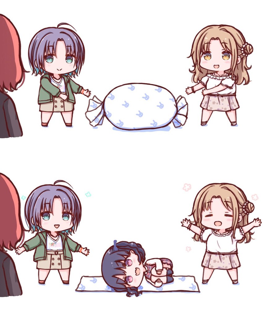 higuchi madoka, asakura toru, fukumaru koito, and ichikawa hinana (idolmaster and 1 more) drawn by nagi_uru