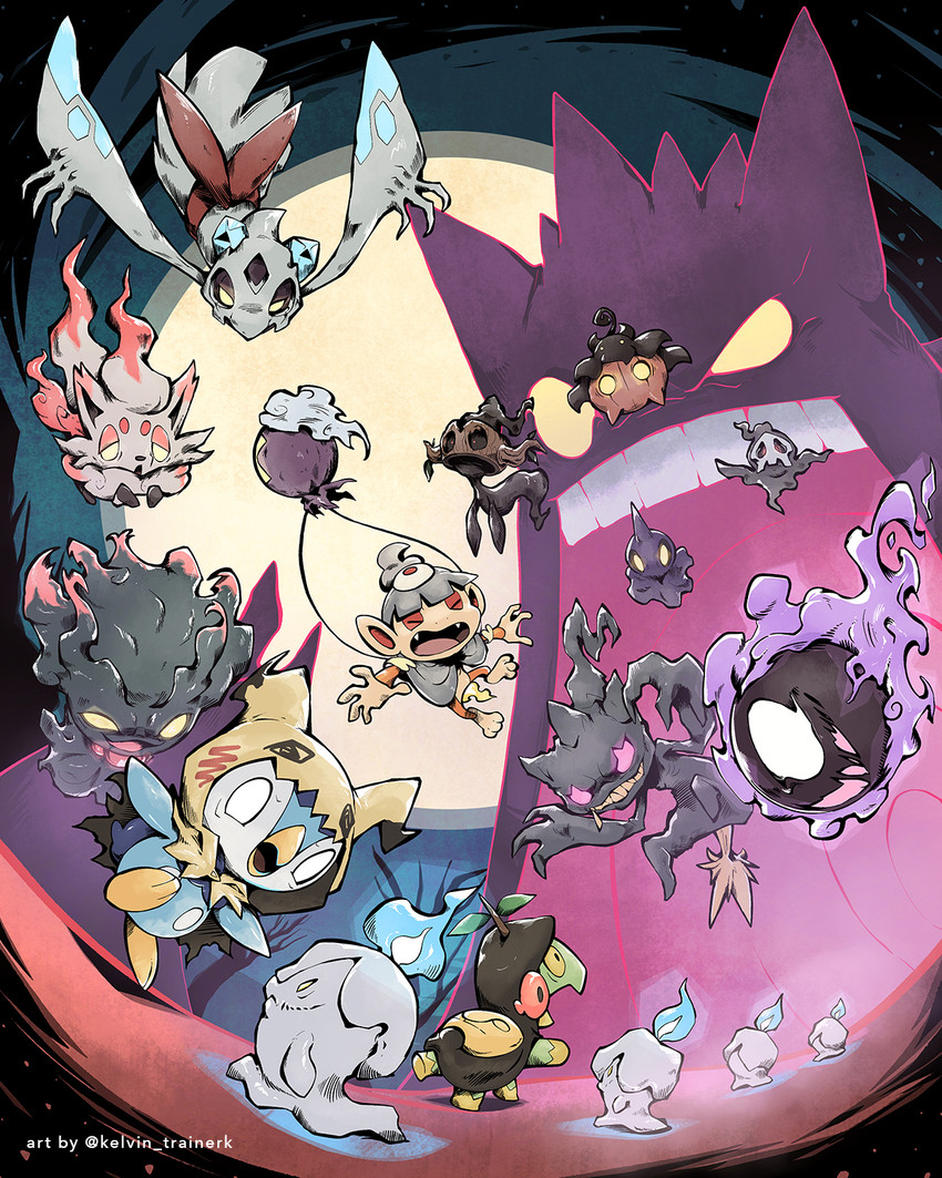 piplup, gengar, mimikyu, litwick, gastly, and 14 more (pokemon) drawn by kelvin-trainerk