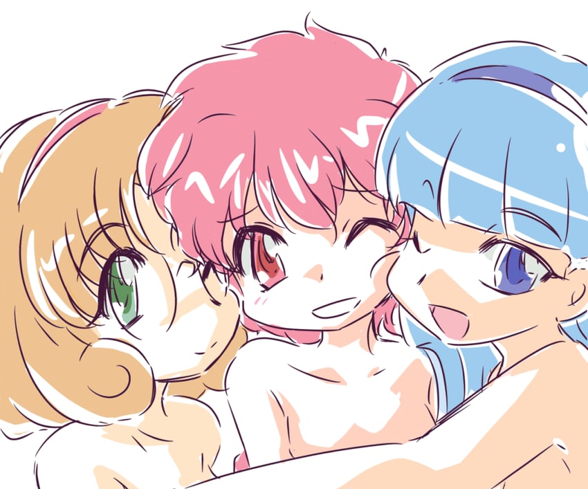 shidou hikaru, ryuuzaki umi, and hououji fuu (magic knight rayearth) drawn by okuri_ookami