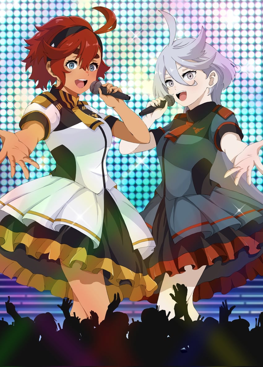 suletta mercury and miorine rembran (gundam and 1 more) drawn by firu104287