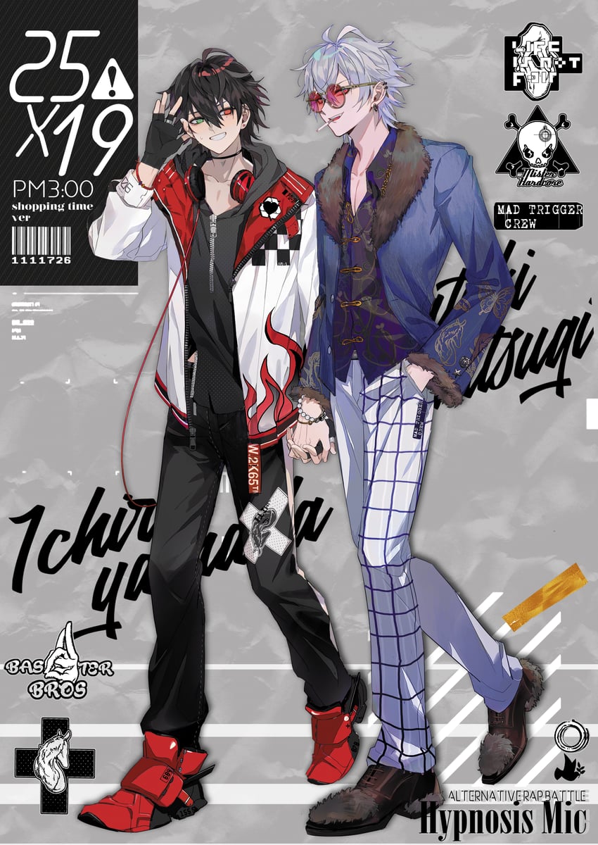 yamada ichiro and aohitsugi samatoki (hypnosis mic) drawn by kelme