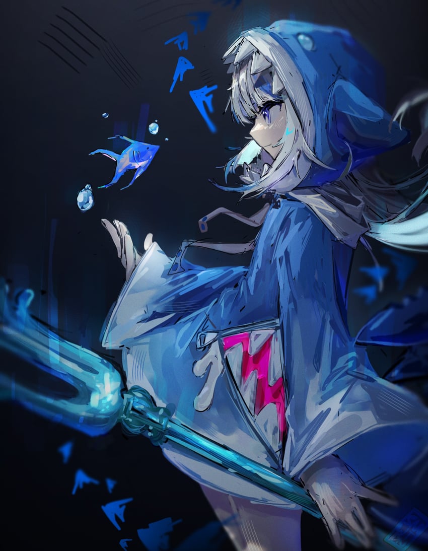 gawr gura (hololive and 1 more) drawn by somewhatdino