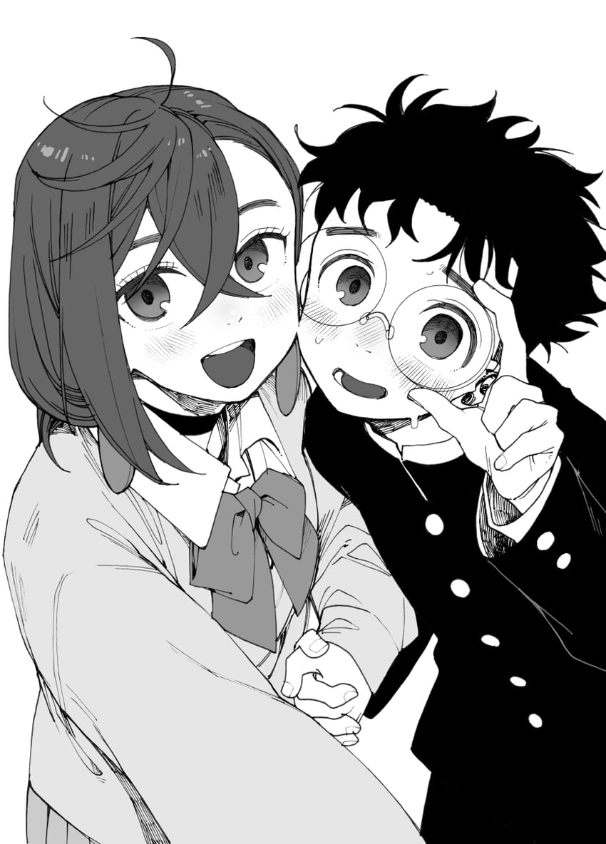 ayase momo and takakura ken (dandadan) drawn by poo_(pitind)